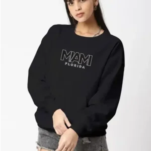 Blusa de moletom careca Feminino Preto Hill K Miami