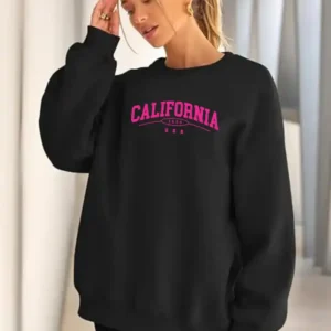 Blusa de moletom careca Feminino Preto Hill K Califórnia (rosa)