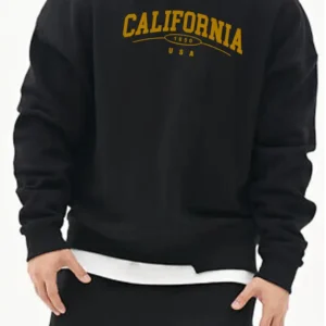 Blusa de moletom careca Masculino Preto Hill K (estampa california gold)