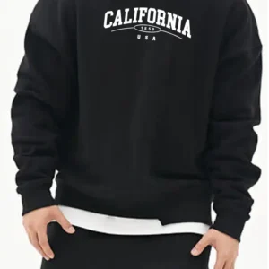 Blusa de moletom careca Masculino Preto Hill K (estampa california white)
