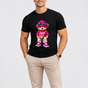 Camiseta Masculina Preta 100% Algodão 30.1 Penteado (Estampa ted)