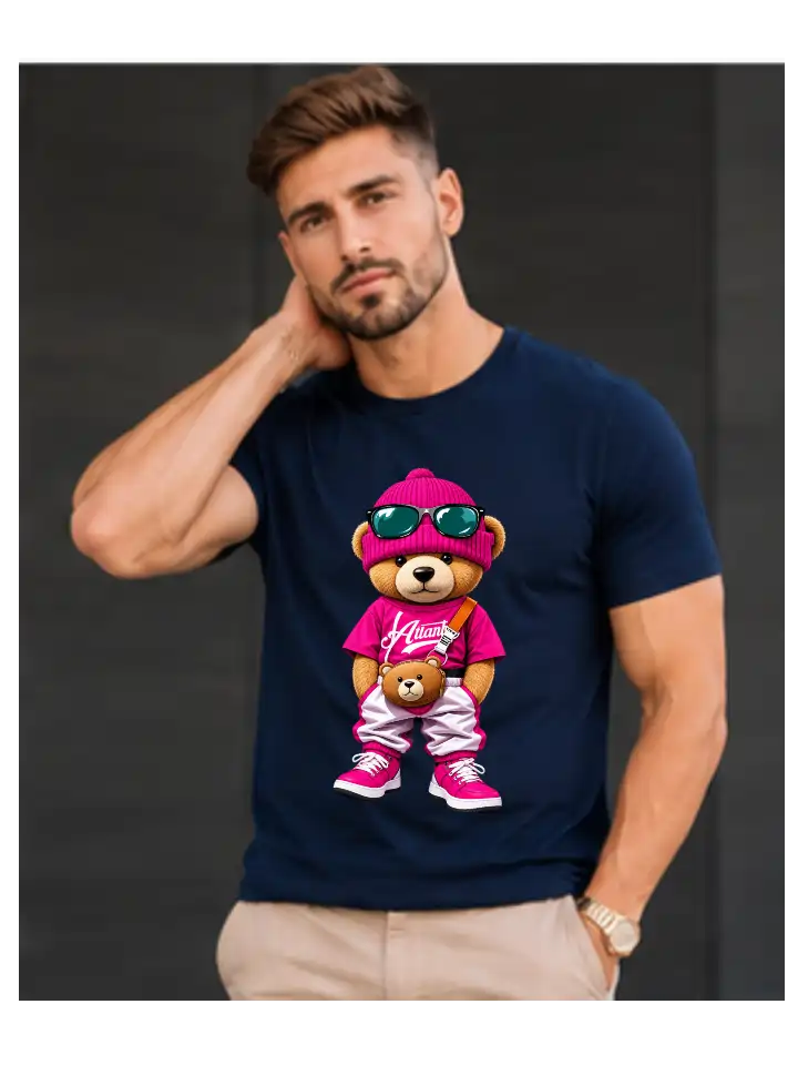 Camiseta Masculina Azul Marinho 100% Algodão 30.1 Penteado (Estampa ted) - Image 2